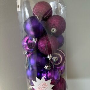 Purple Holiday Ornament Set